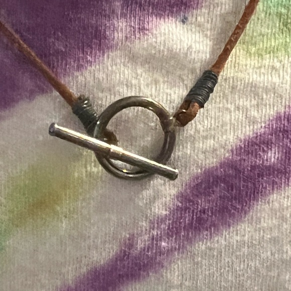 Double Fleurite on Leather Necklace - Picture 5 of 5